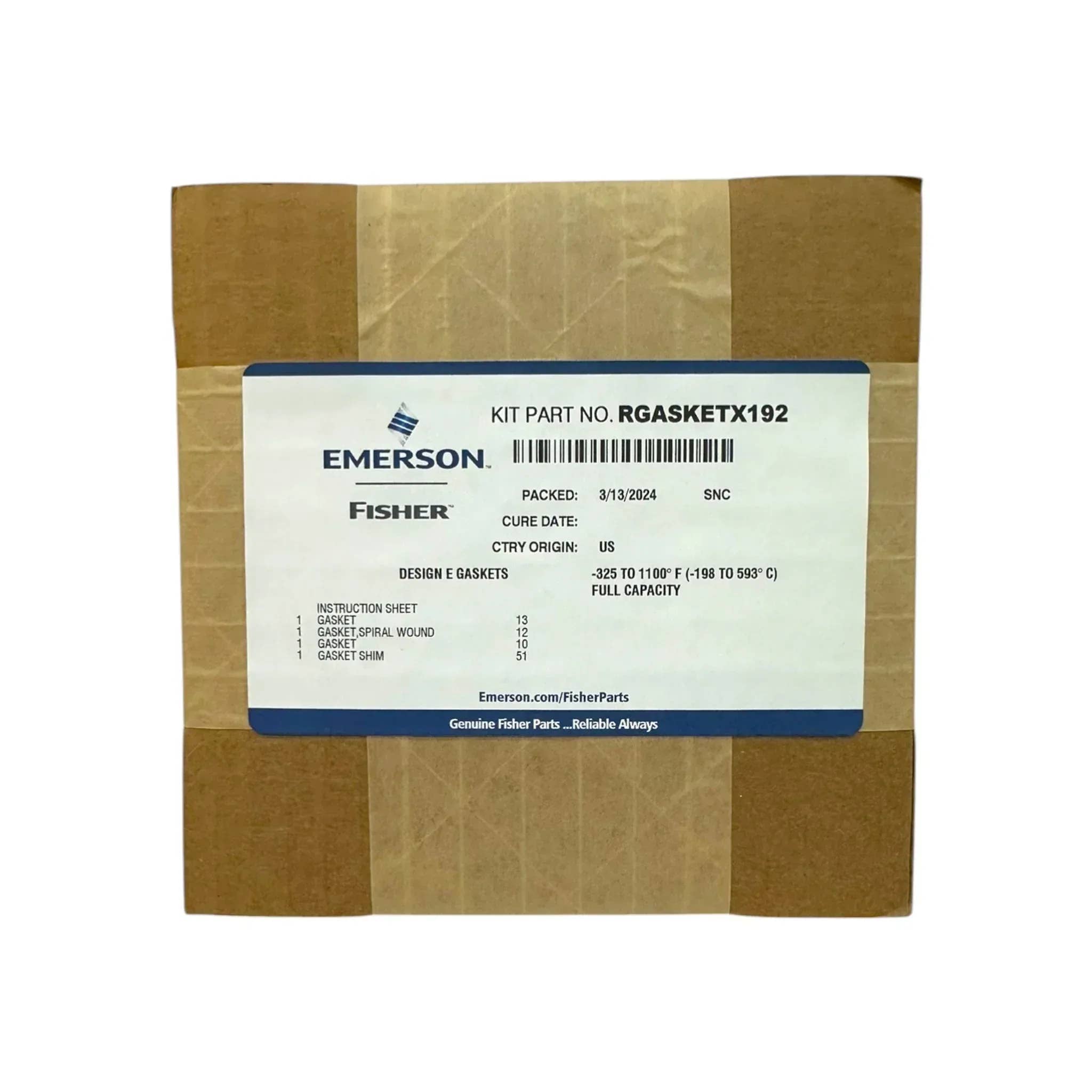 RGASKETX192 - Fisher GASKET SET; 2 1/2 E&ER 3 EA, N06600/GRAPH - ACD America's Store